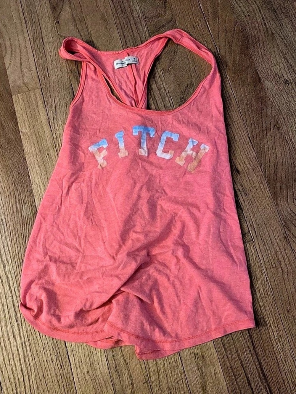 Abercrombie & Fitch Graphic Racerback Tank Top in Pink